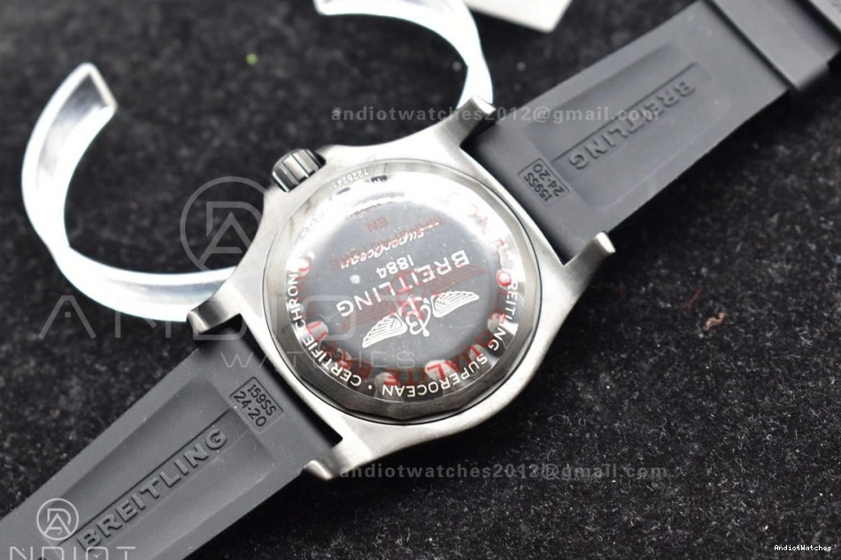 Bezel 1:1 Edition GoAnywhere Rubber on Black A Yellow 44 Dial Best Strap TF Automatic 1175 Superocean Black 0322